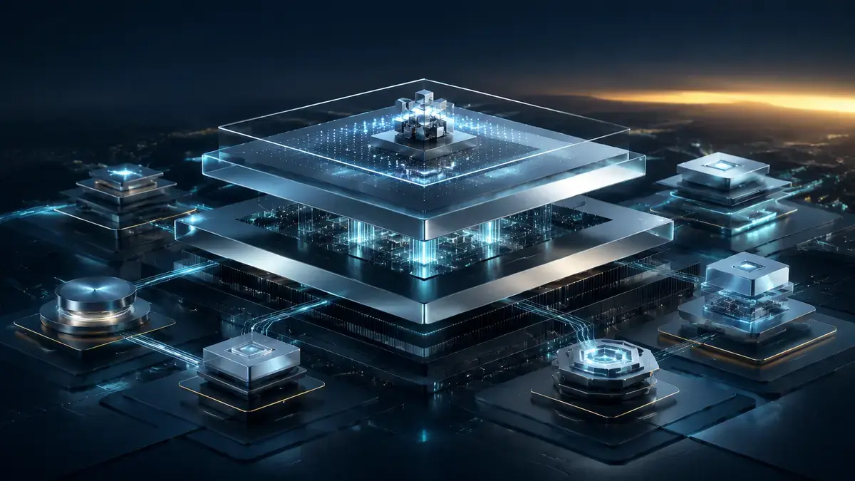 Layered enterprise operating system architecture with connected modules